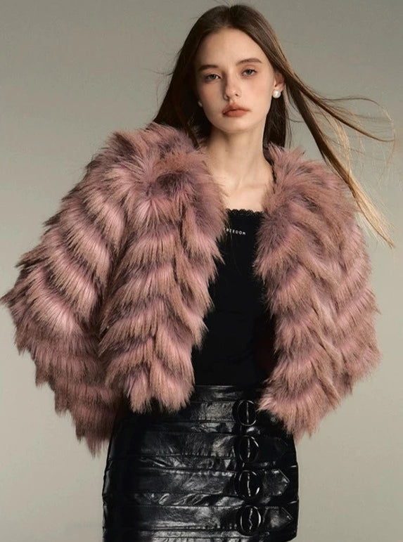 Golden Girl Gradient Eco-Friendly Fur Jacket