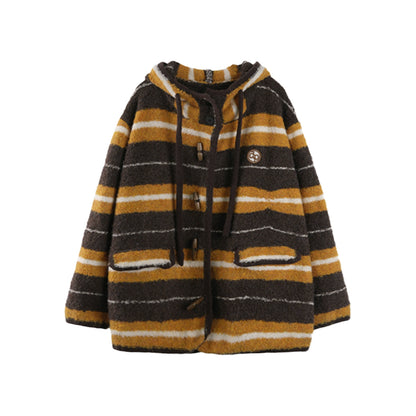 Melard Striped Hooded Coat