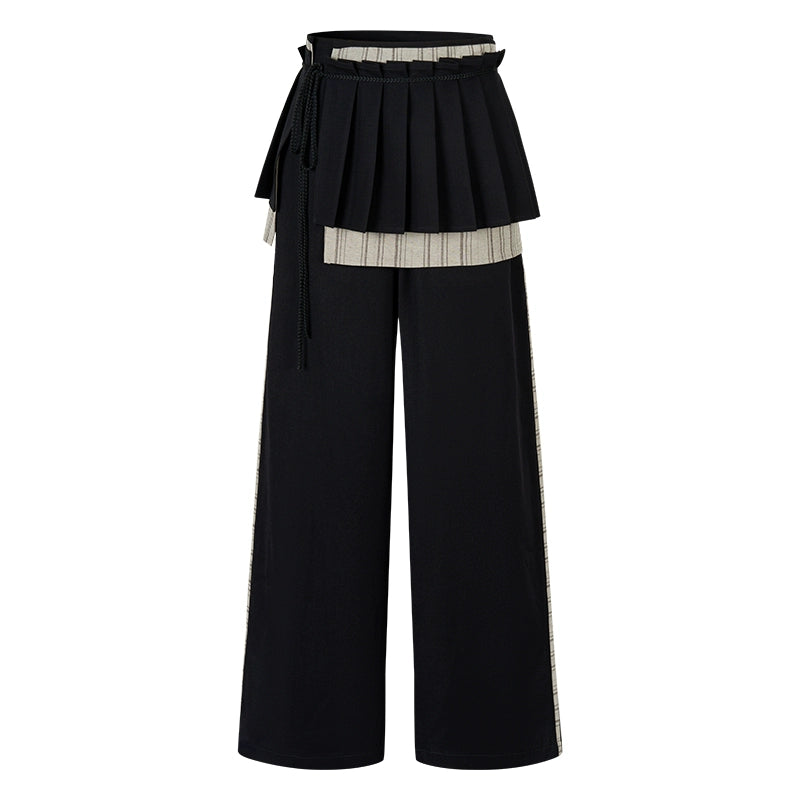 Pleated Wide-Leg Trousers