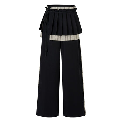 Pleated Wide-Leg Trousers