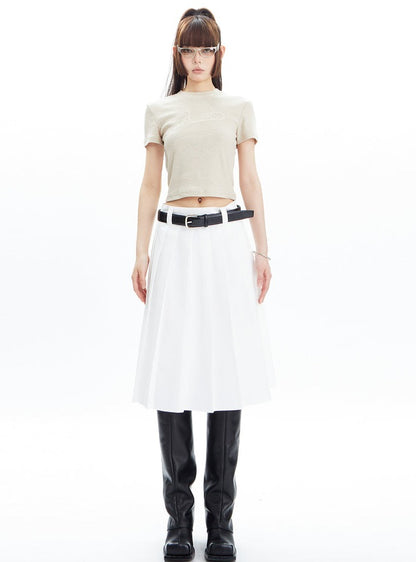 American Pleated  A-line Half Skirt