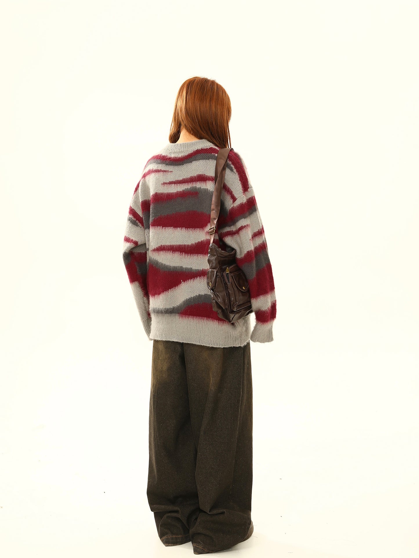 American retro striped lazy style sweater