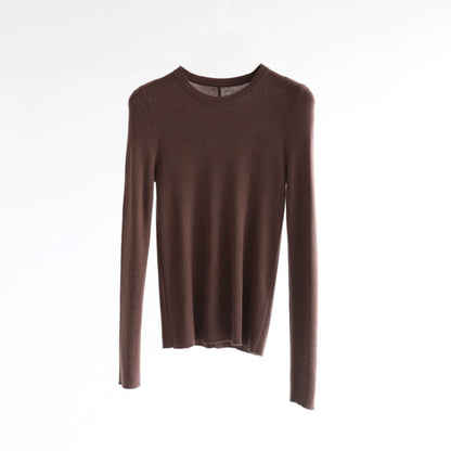 Women's Crew Neck Wool Knit Top