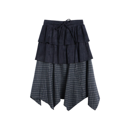 Patchwork Irregular Umbrella Skirt