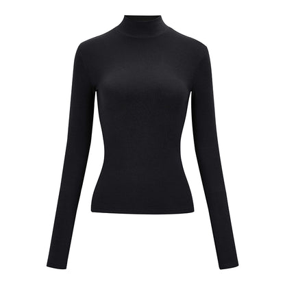 solid color slim breathable turtleneck tops