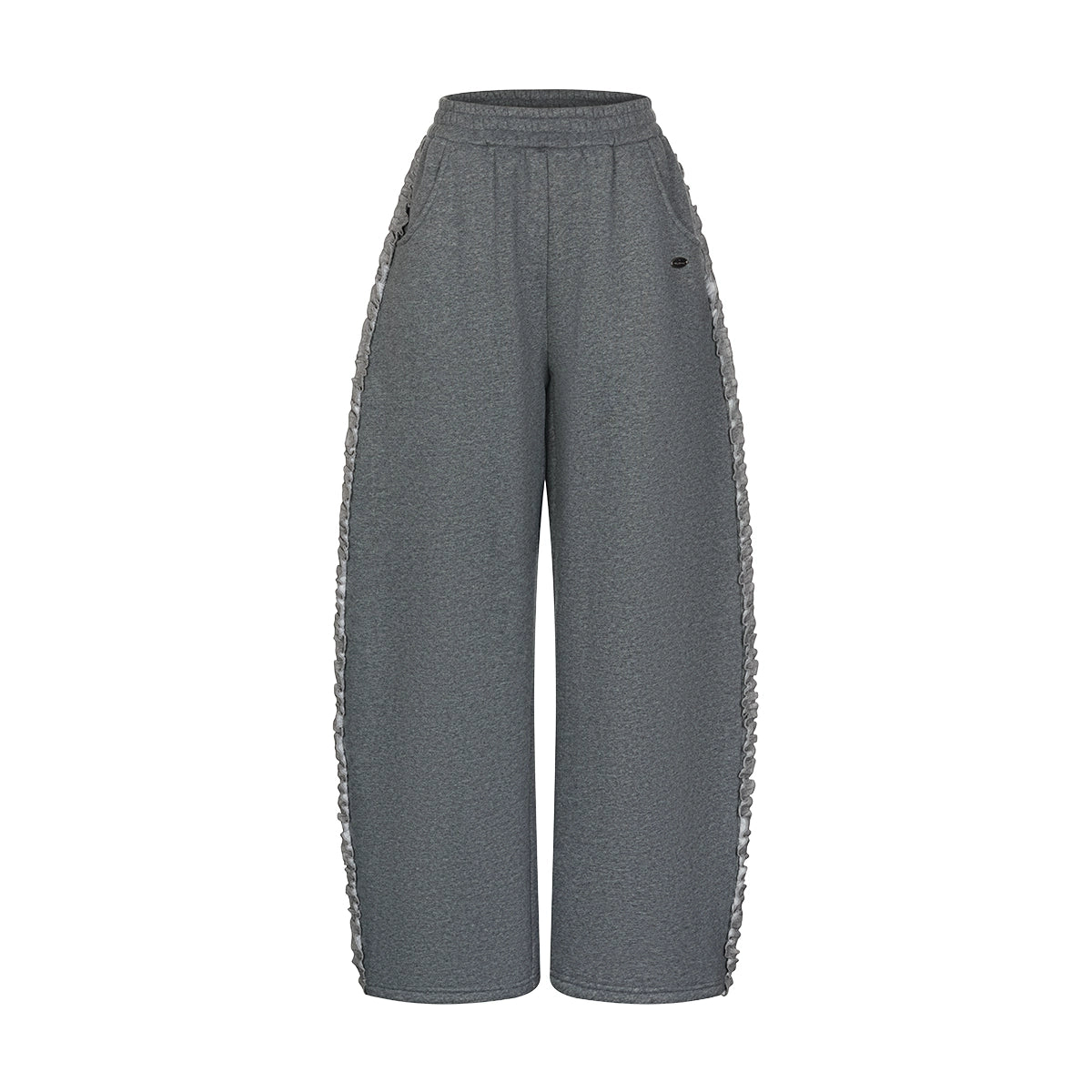 Gray Lace-Up Sweatpants