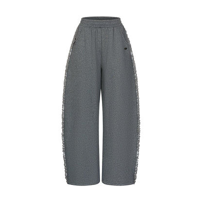 Gray Lace-Up Sweatpants