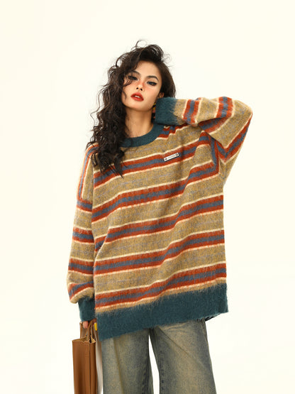 American retro striped sweater