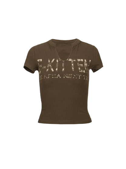 Vintage Distressed Letter T-Shirt