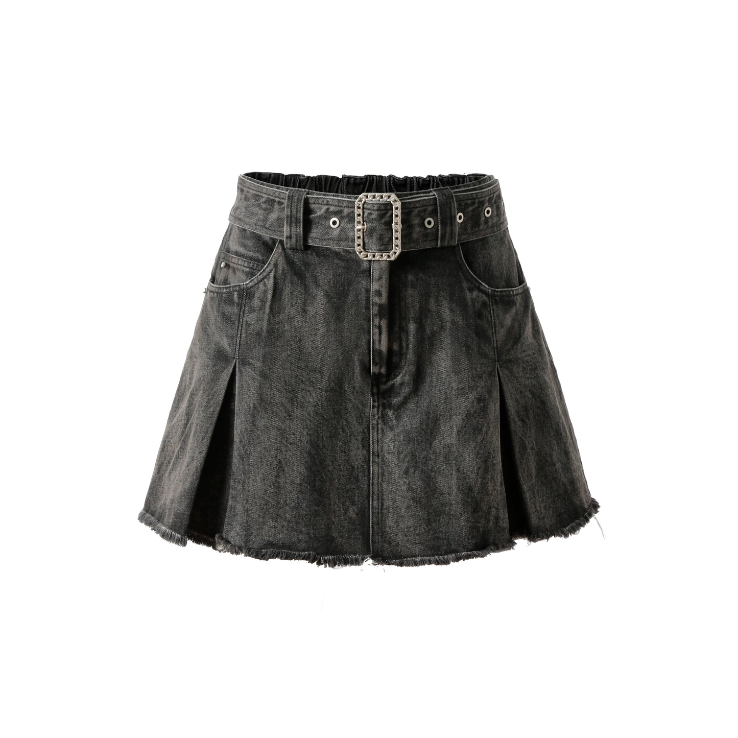 Elastic Waist Denim Skirt