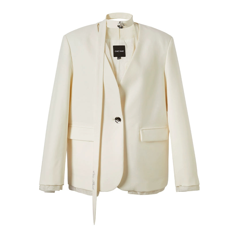 Shoulder Padded Streamline Blazer