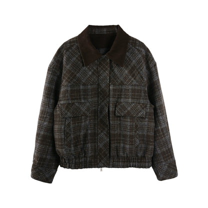 Plaid Woolen Barn Coat