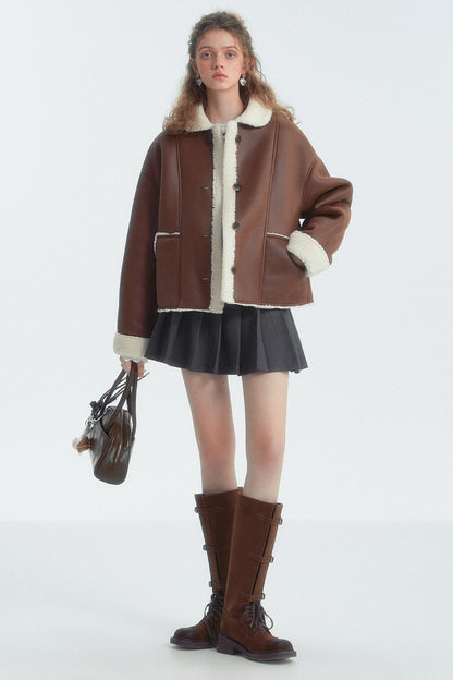 Lapel Detail Fur Jacket