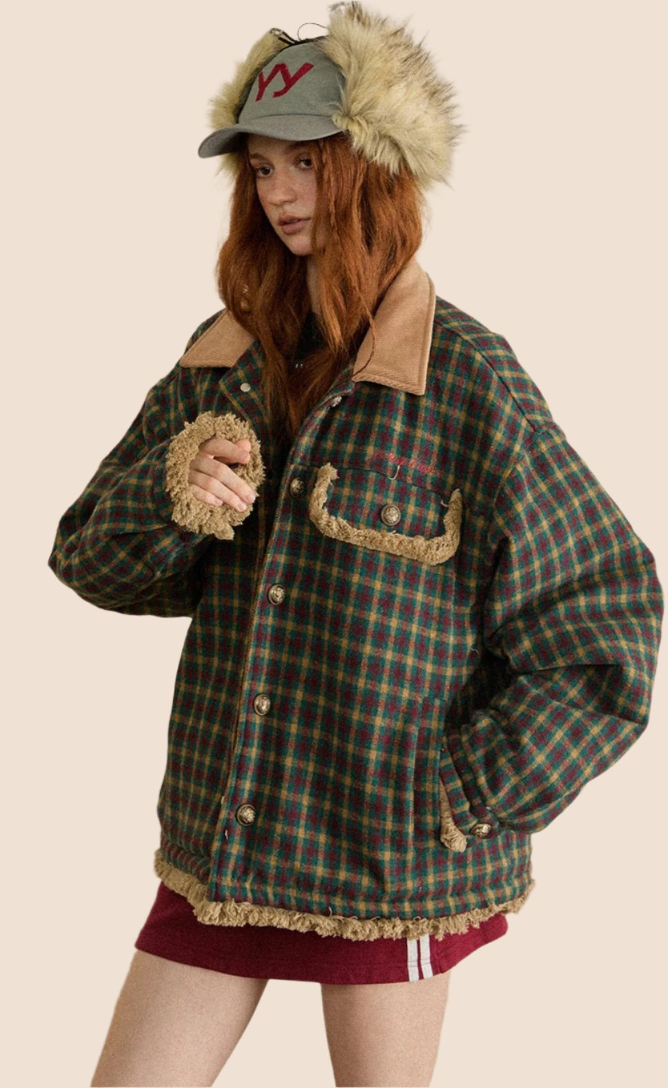 Vintage Plaid College Jacket