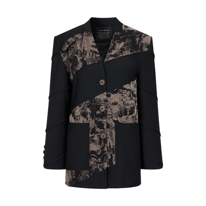 Loose Fit Structured Velvet Jacket