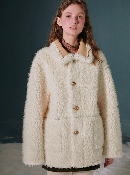 Lamb fur thickened suede jacket