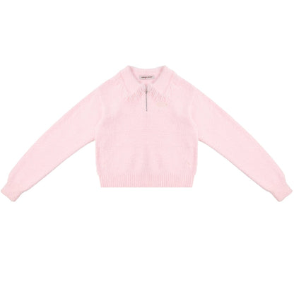 American thick wool polo collar sweater