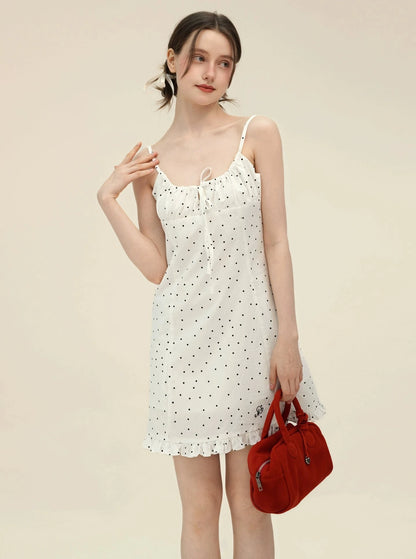 NNOVA American Vintage Polka Dot Resort Style Lace Slip Dress Women's New Summer Long Dress