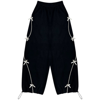 High-Waisted Wide-Leg Sports Sweatpants