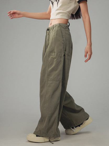 American retro large pocket workwear pants