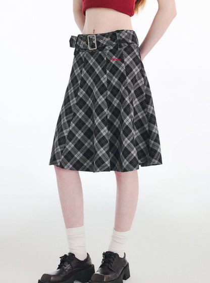 Retro Academy Checked Skirt