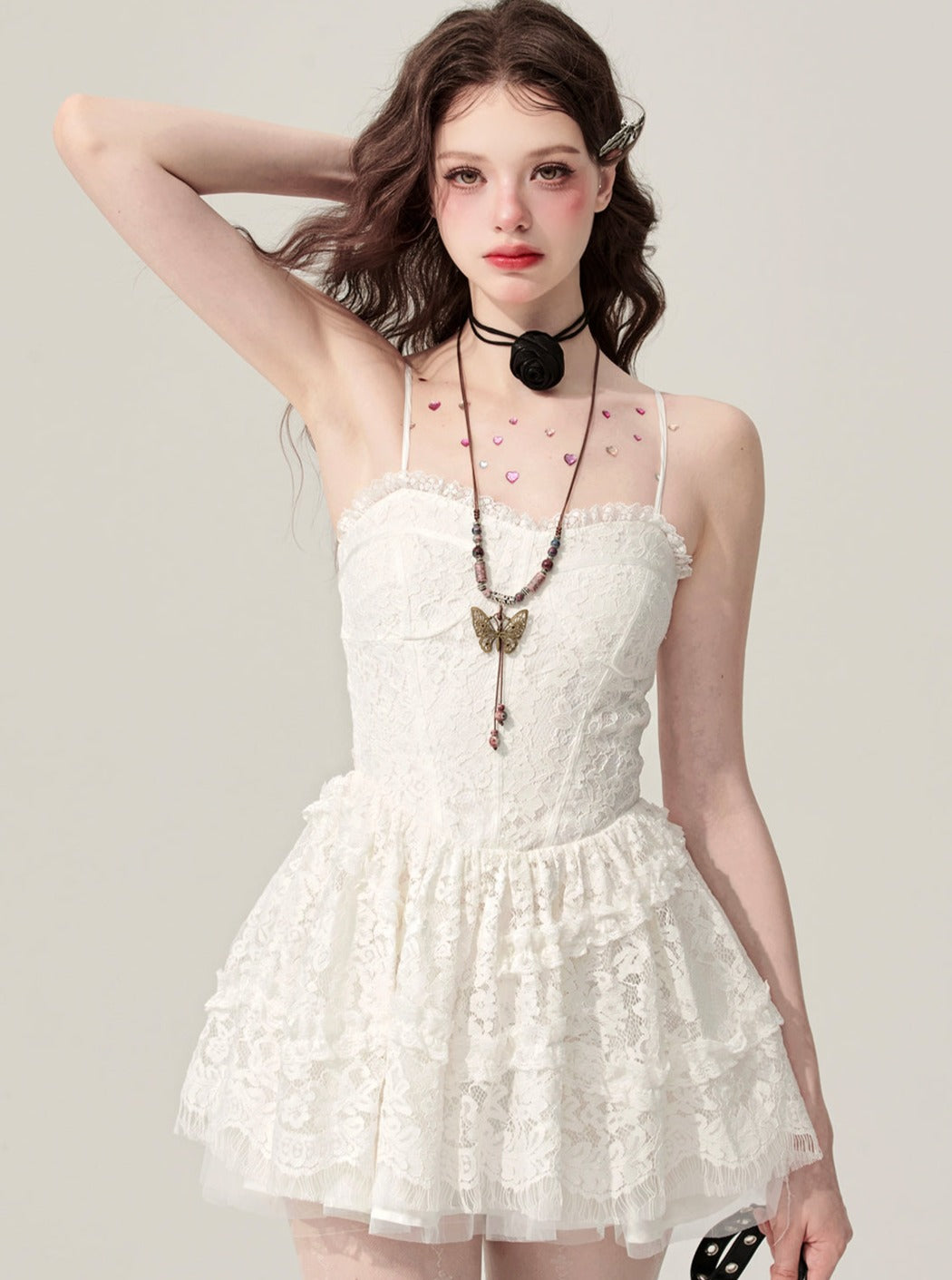 Milky White Lace Tutu Dress