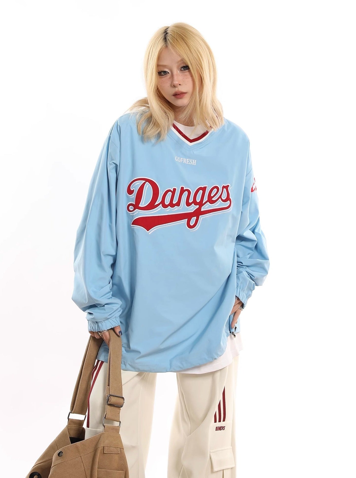 American High Street V-Ausschnitt Jersey Sweatshirt