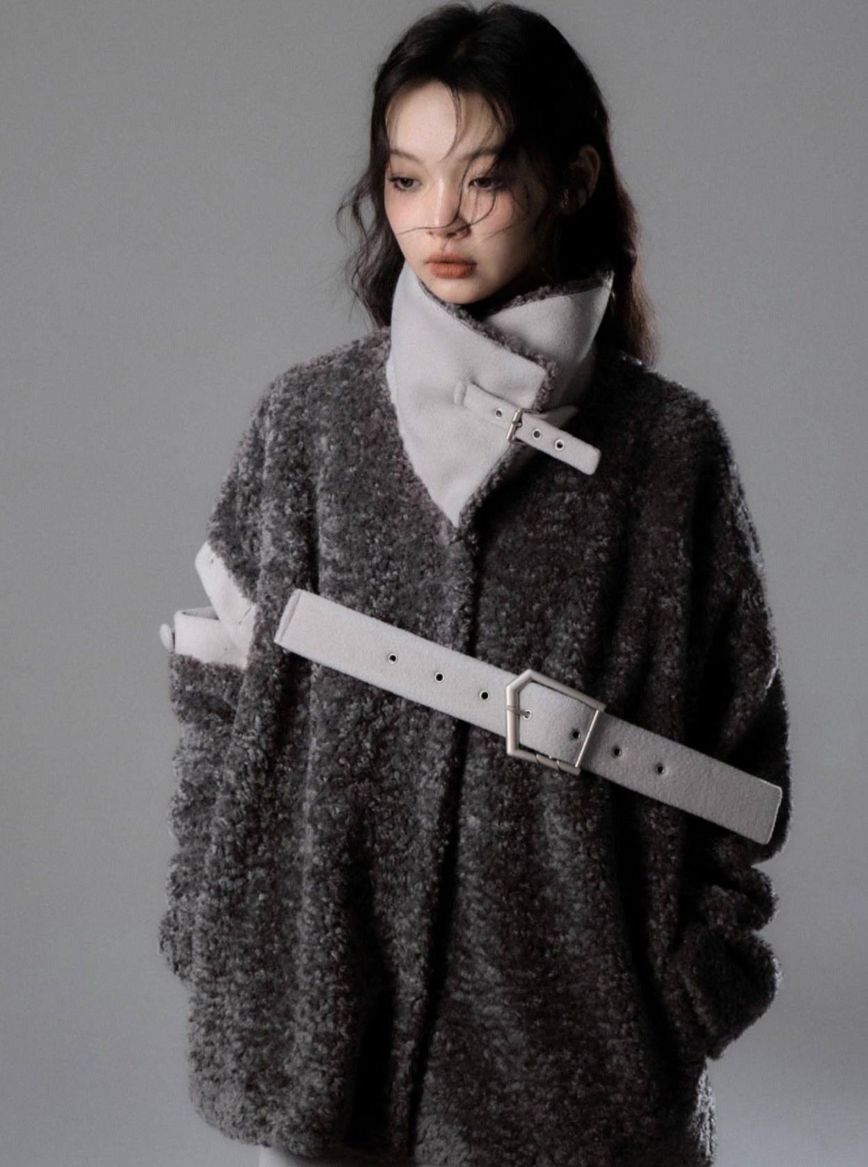 fur plush jacket set