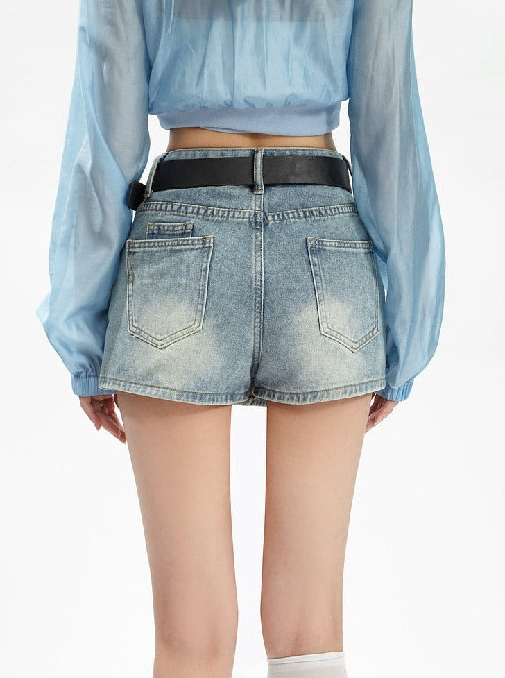 American Fit Slim A-line Short Denim Skirt