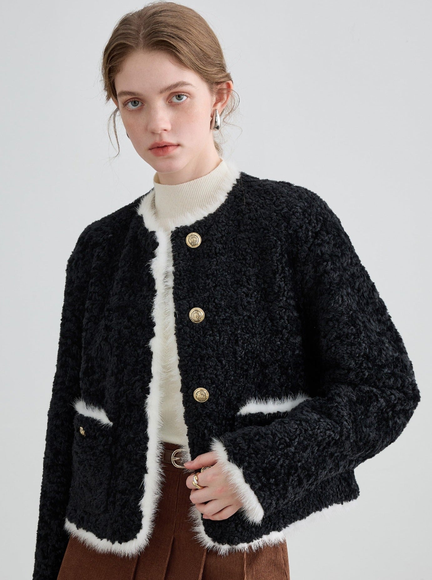 Fleece Warm Fur Integrated Short Jacket