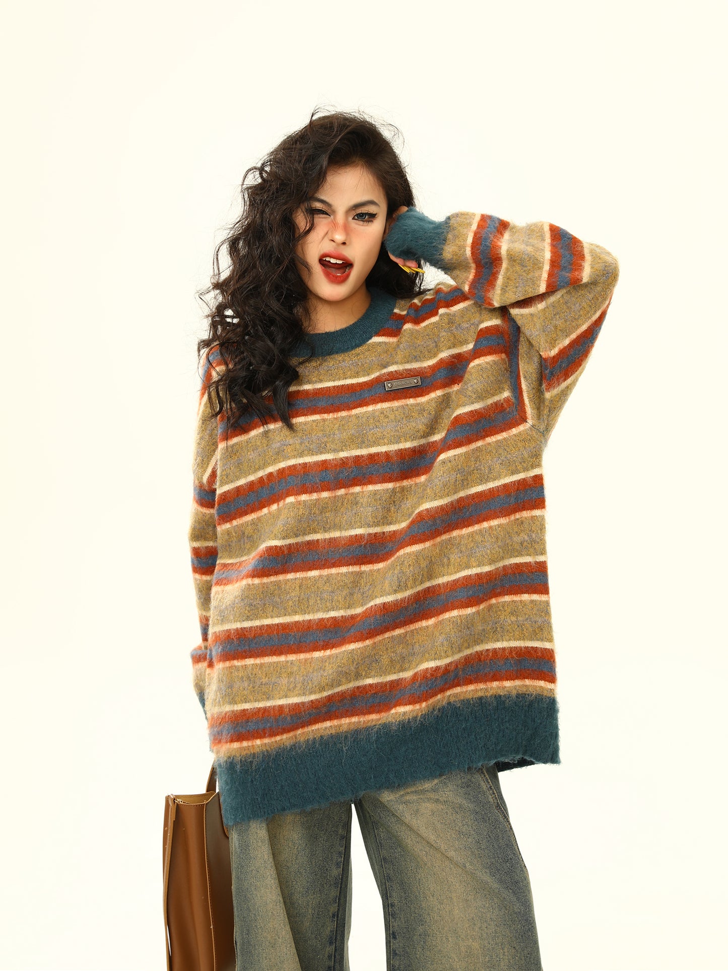 American retro striped sweater