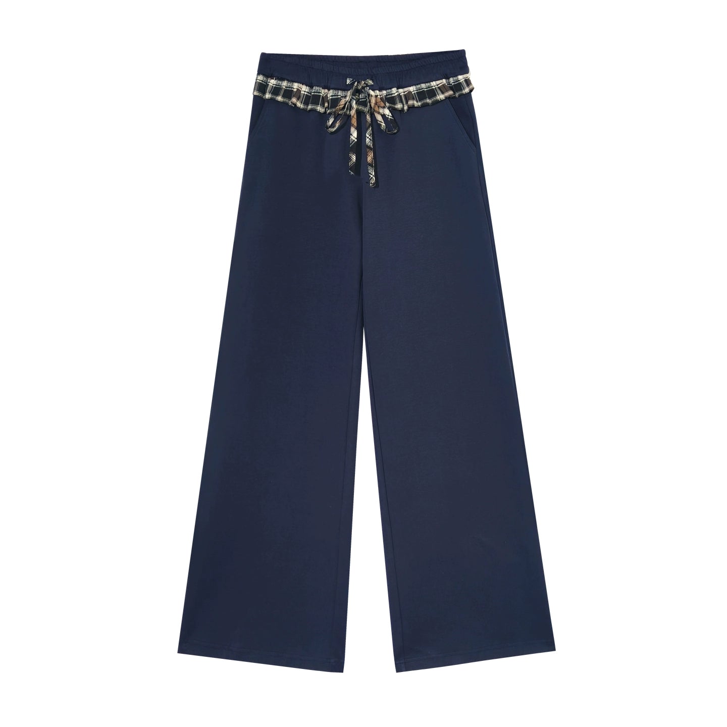 Plaid Sweatshirt Trousers Set-Up