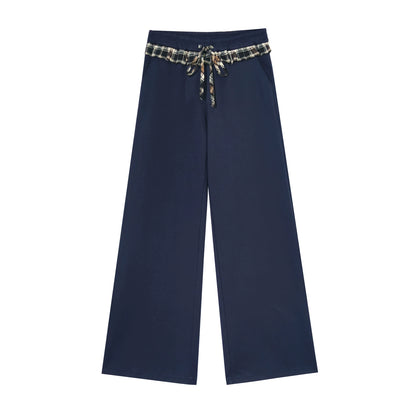 Plaid Sweatshirt Trousers Set-Up