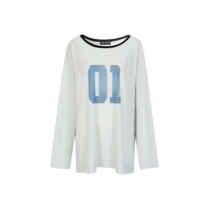 Color Block Letter Print Top Set-Up