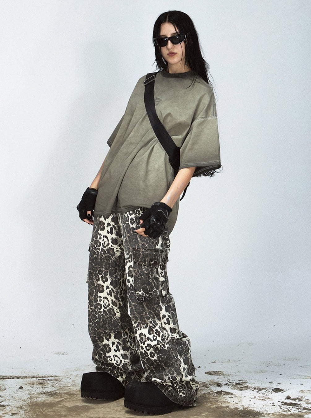 Leopard Print Cargo Pants