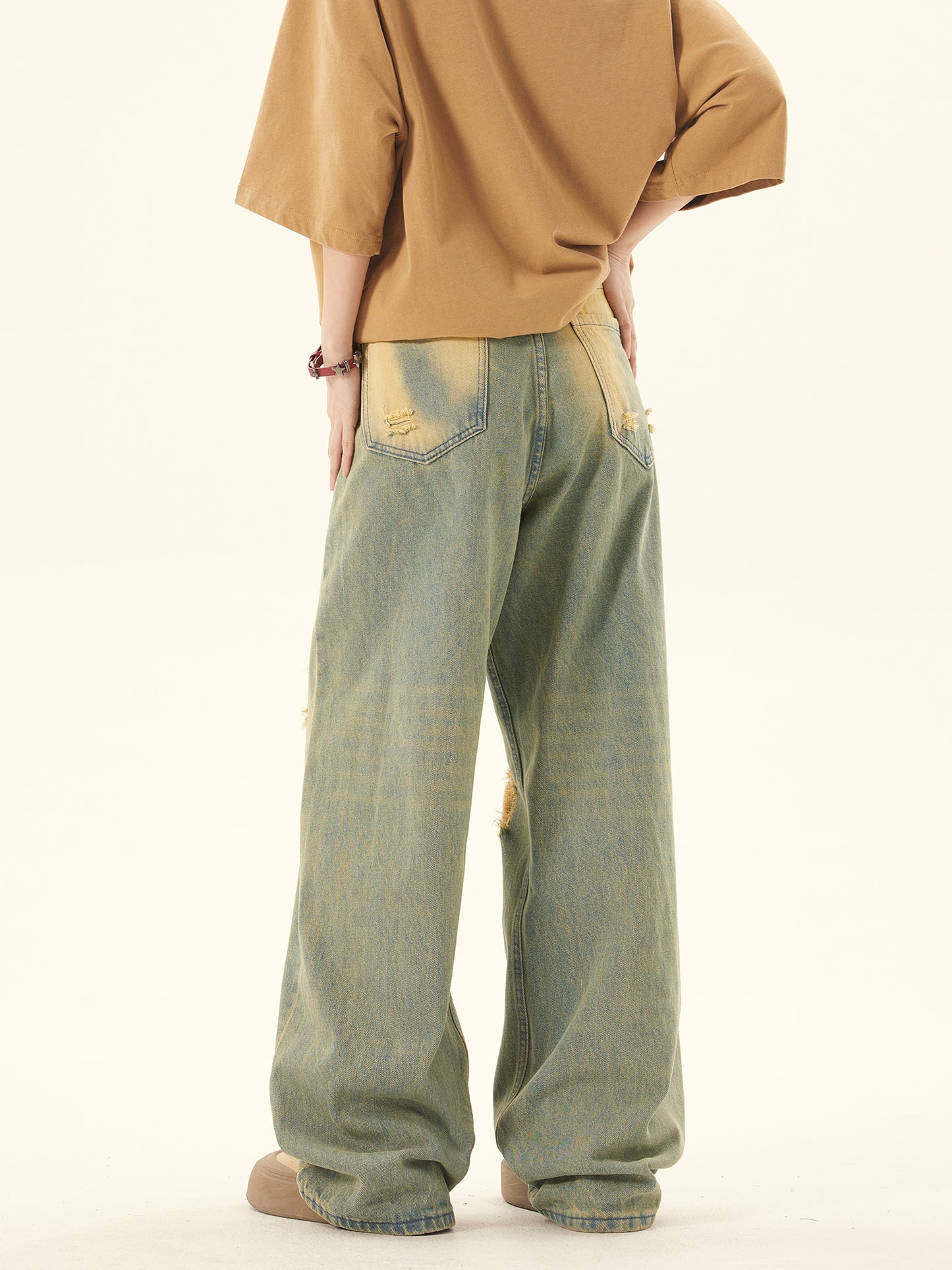 Loose Yellow Mud Dyed Pants