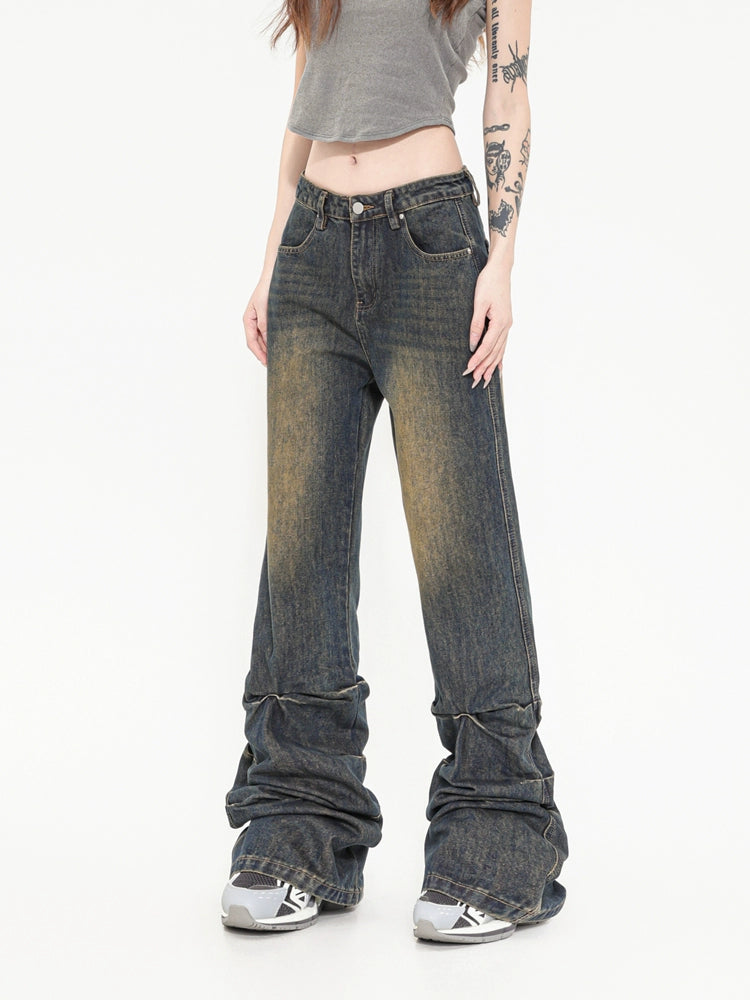 Niche Design Flared Jeans Pants