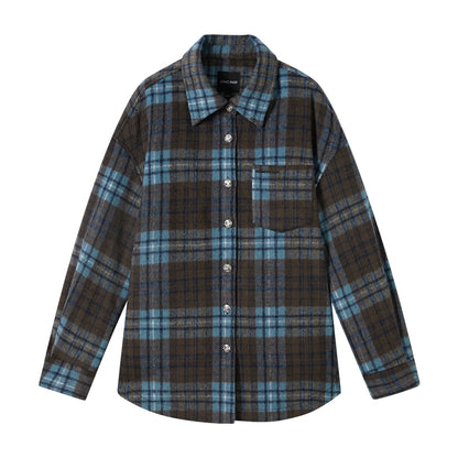 Chic Retro Plaid Collar Shirt