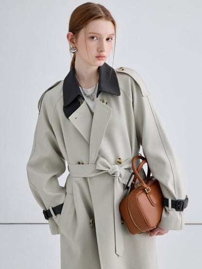 COLOR-BLOCKED TRENCH COAT