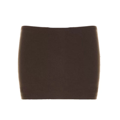 Solid Color Elastic Skirt