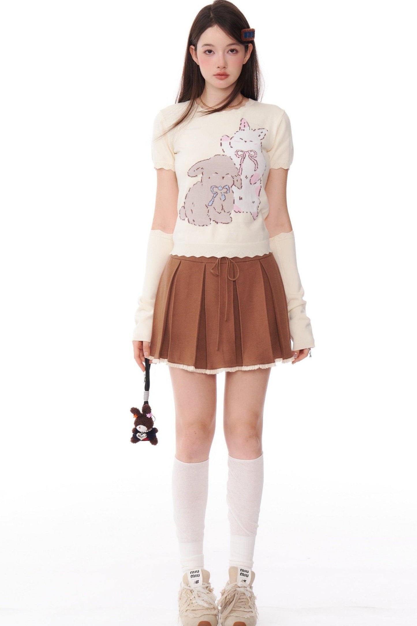 Bunny Design Knit T-Shirt