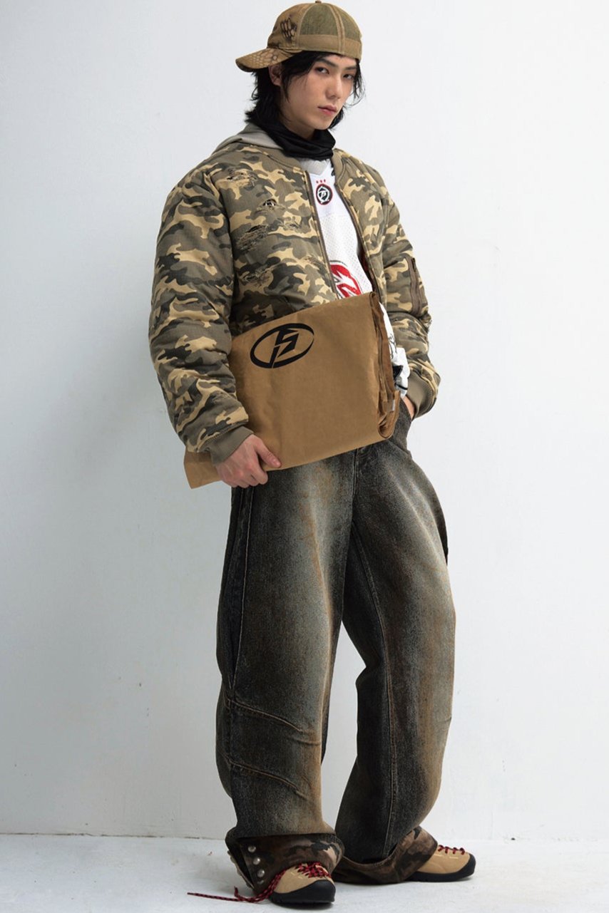 Vintage Distressed Camouflage Trousers