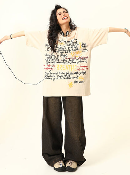 Graffiti Letter Short Sleeve T-Shirt