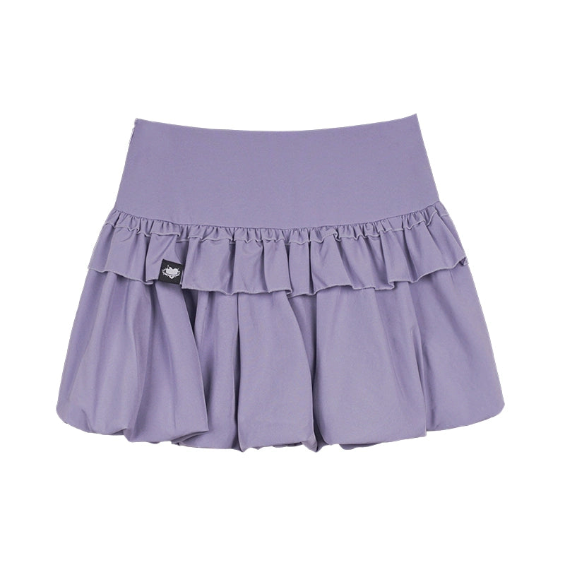 Playful Purple Puffy Short Skirt