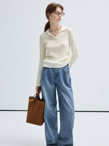 Side Drawstring Chic Knitwear Top