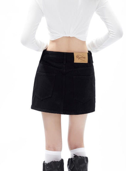 American Vintage A-line Collar Waist Skirt