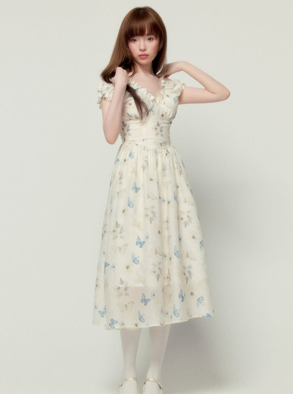 Butterfly Flower Feathers Dress