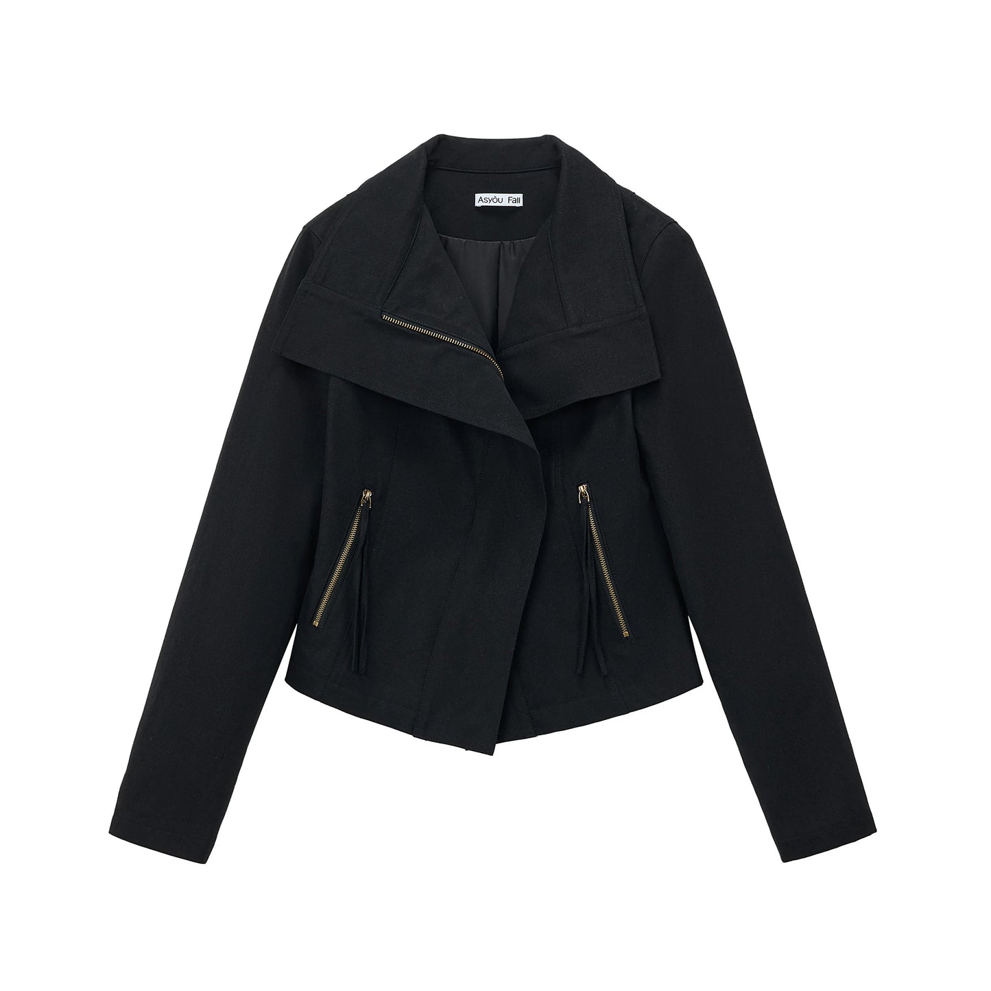 Asymmetrical Zipper Slim-Fit Top