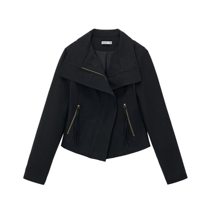 Asymmetrical Zipper Slim-Fit Top