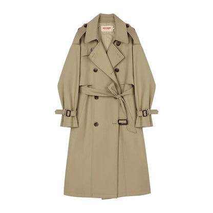 Mid-Length Lace-Up Trench Coat